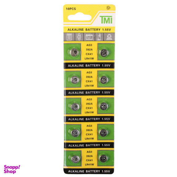 باتری ساعتی تی ام آی مدل AG3 LR41 392 بسته 10 عددی