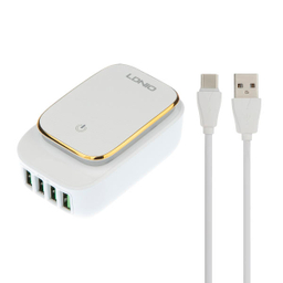 شارژر دیواری الدینیو مدل A4405 + کابل تبدیل USB-C