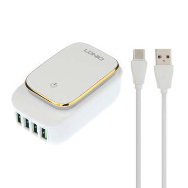 شارژر دیواری الدینیو مدل A4405 + کابل تبدیل USB-C