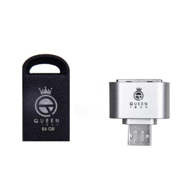 فلش مموری کویین تک مدل FACT PLUS ظرفیت 64 گیگا بایت به همراه مبدل OTG