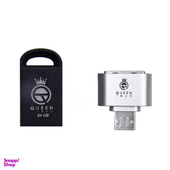 فلش مموری کویین تک مدل FACT PLUS ظرفیت 64 گیگا بایت به همراه مبدل OTG