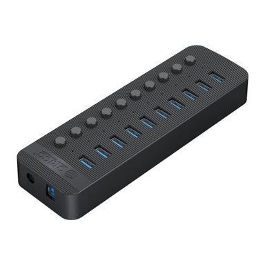 هاب 10 پورت USB 3.0 اوریکو مدل CT2U3-10AB به همراه آداپتور