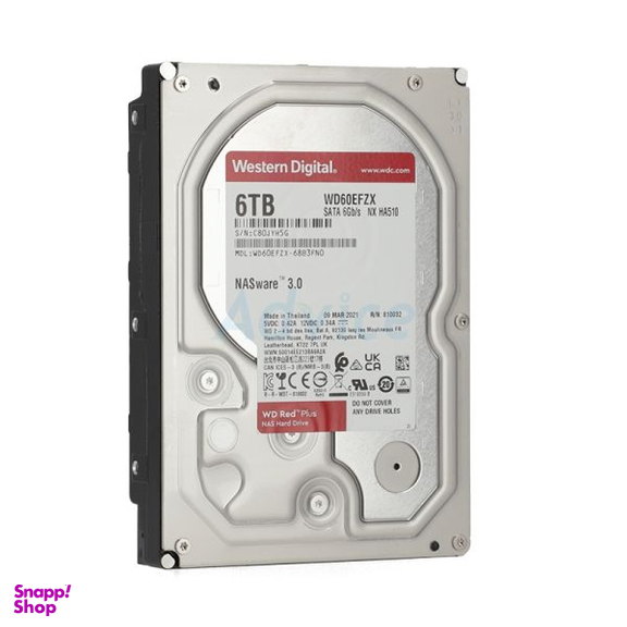 هارددیسک اینترنال وسترن دیجیتال مدل WD Red Plus NAS- WD60EFZX ظرفیت 6 ترابایت