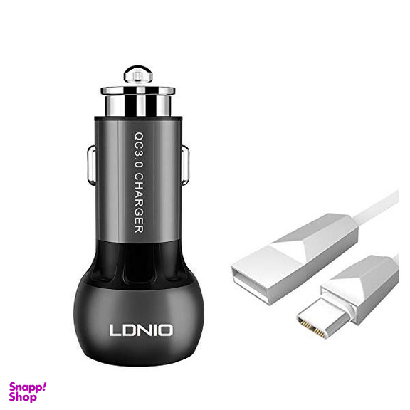 شارژر فندکی الدینیو مدل C503Q همراه با کابل microUSB
