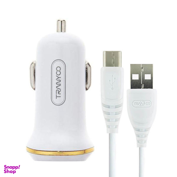 شارژر فندکی ترانیو مدل C11 به همراه کابل تبدیل USB به USB-C