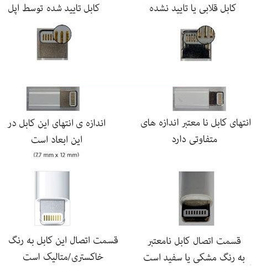 کابل شارژ طرح اپل سری Iphone 7