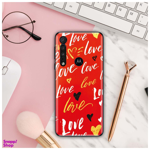 برچسب پوششی راک اسپیس طرح Love مناسب برای گوشی موبایل موتورولا Moto One Macro