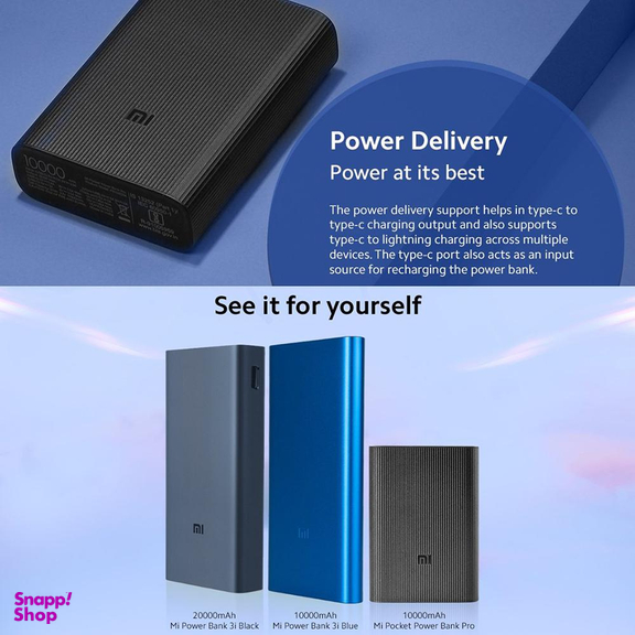 پاوربانک شیائومی مدل Mi Power Bank 3 Ultra Compact ظرفیت 10000 میلی آمپر
