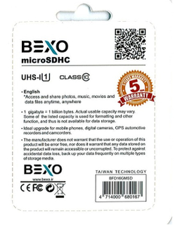 کارت حافظه MicroSD بکسو (Bexo) مدل UHSI U1 ظرفیت 16 گیگابایت