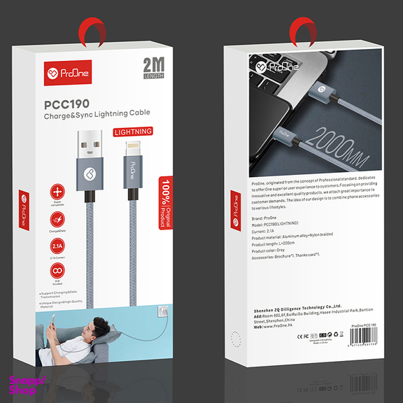 کابل شارژ لایتنینگ پرو وان مدل pcc190 طول 2 متر