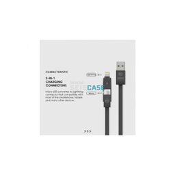 کابل تبدیل USB به لایتنینگ و MicroUSB دبلیو کی مدل YIRI WDC-014 به طول 1 متر