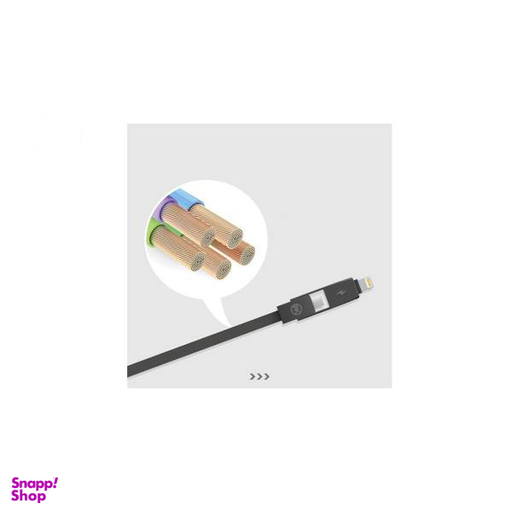 کابل تبدیل USB به لایتنینگ و MicroUSB دبلیو کی مدل YIRI WDC-014 به طول 1 متر