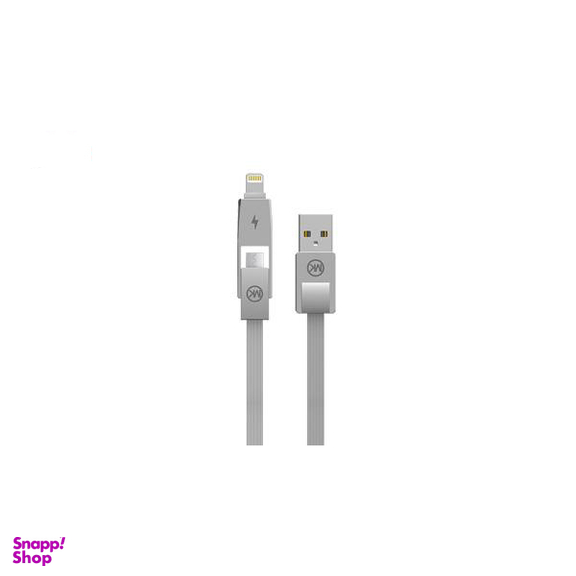 کابل تبدیل USB به لایتنینگ و MicroUSB دبلیو کی مدل YIRI WDC-014 به طول 1 متر