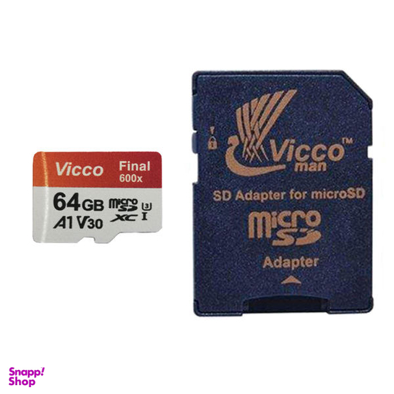 کارت حافظه microSDXC ویکومن مدل Final 600X کلاس 10 استاندارد UHS-I U3 سرعت 90MBps ظرفیت 64 گیگابایت به همراه آداپتور SD