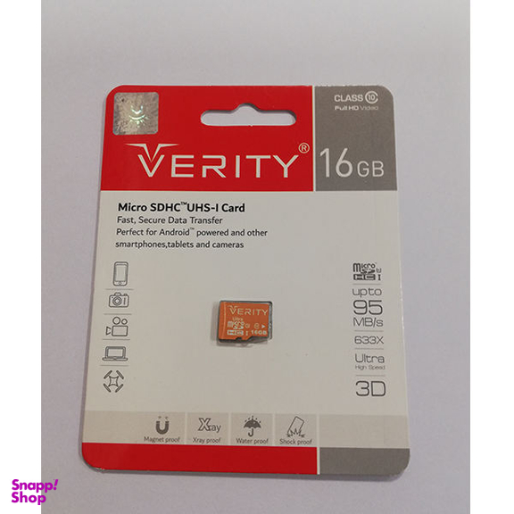 کارت حافظه microSDHC وریتی مدل Ultra کلاس 10 استاندارد UHS-I U1 سرعت 95MBps ظرفیت 16 گیگابایت