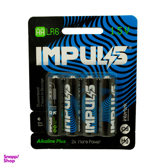 باتری قلمی ایمپالس مدل Alkaline Plus بسته 4 عددی