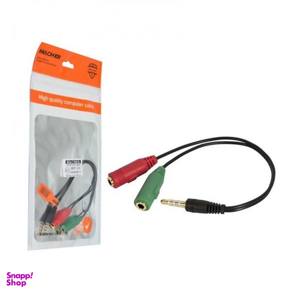 کابل تبدیل 1 به 2 جک 3.5 میلی متری مچر مدل MR-116 طول 0.2 متر