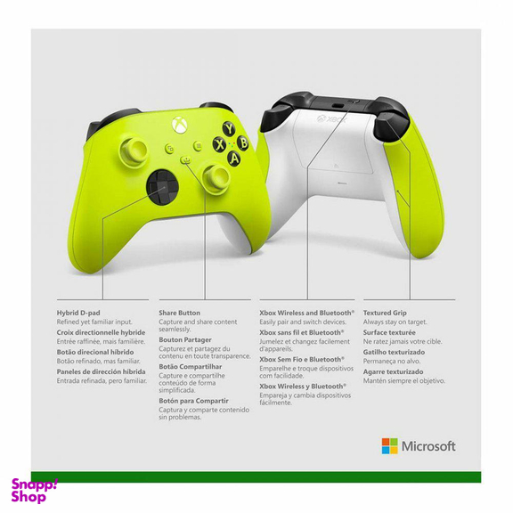 دسته بازی مایکروسافت (Microsoft) مدل Xbox Series X/S Wireless Electric Volt رنگ زرد