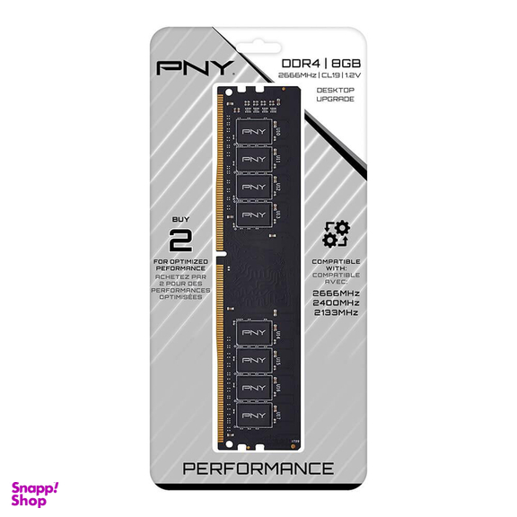 رم 2666 مگاهرتز CL19 پی ان وای (PNY) مدل Performance 8GB Single رنگ مشکی