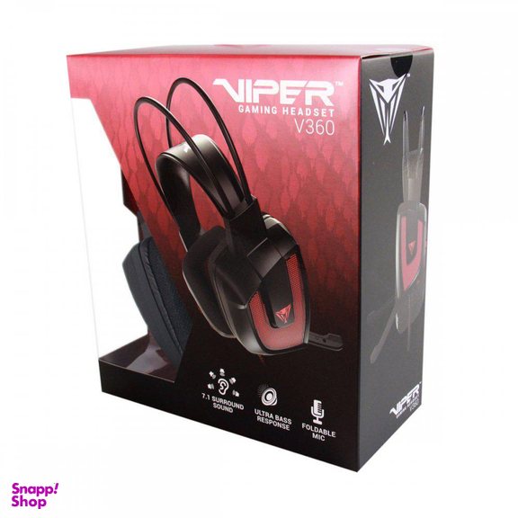 هدست پتریوت (Patriot) مدل Viper V360 رنگ مشکی قرمز