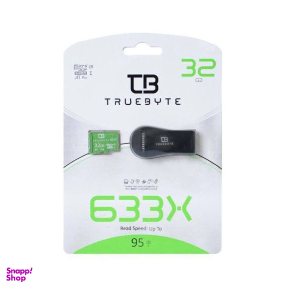 کارت حافظه microSD HC تروبایت مدل633X-A1-V30کلاس10 استاندارد UHS-I U3 سرعت95MBpsظرفیت 32 گیگ همراه کارت خوان بسته 5 عدد