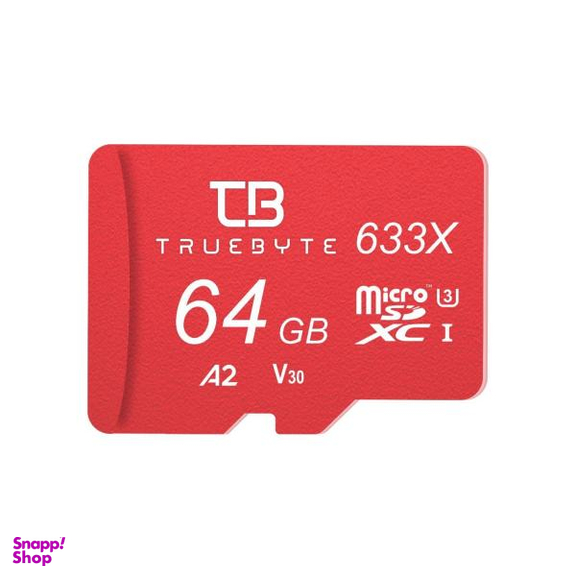 کارت حافظه microSD XC تروبایت (Truebyte) مدل 633X-A2-V30 کلاس 10 استاندارد UHS-I U3 سرعت 95MBps ظرفیت 64GB+کارت خوان بسته 5 عددی