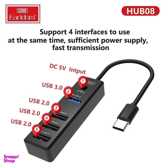 هاب 4 پورت USB ارلدام مدل ET-HUB08