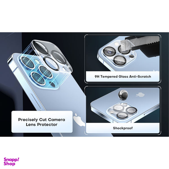 محافظ لنز دوربین بوف مدل 3D Clear-G مناسب برای گوشی موبایل اپل Iphone 13 Pro Max/13 Pro
