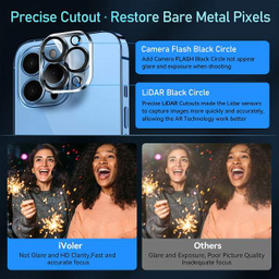 محافظ لنز دوربین بوف مدل 3D Clear-G مناسب برای گوشی موبایل اپل Iphone 13 Pro Max/13 Pro