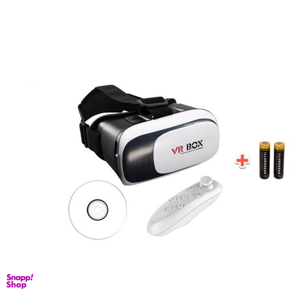 هدست واقعیت مجازی وی آر باکس مدل VR Box 2 به همراه ریموت کنترل بلوتوث و DVD حاوی اپلیکیشن و باتری