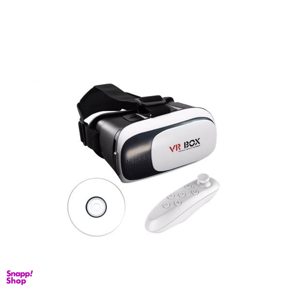 هدست واقعیت مجازی وی آر باکس مدل VR Box 2 به همراه ریموت کنترل بلوتوث و DVD حاوی اپلیکیشن و باتری