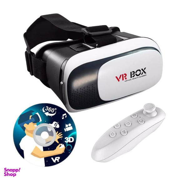 هدست واقعیت مجازی وی آر باکس مدل VR Box 2 به همراه ریموت کنترل بلوتوث و DVD حاوی اپلیکیشن و باتری