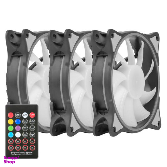 فن کیس گرین مدل HURACAN FAN GFK120M-ARGB بسته 3 عددی