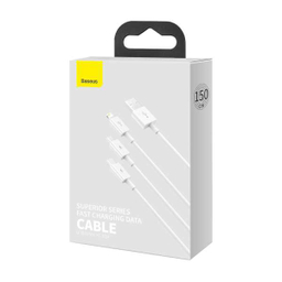 کابل تبدیل USB به microUSB/USB-C /لایتنینگ باسیوس مدل CAMLTYS_02 طول 1.5 متر