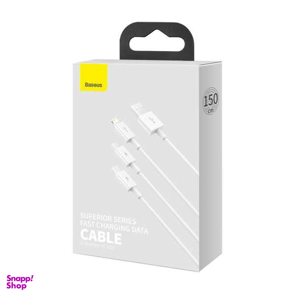 کابل تبدیل USB به microUSB/USB-C /لایتنینگ باسیوس مدل CAMLTYS_02 طول 1.5 متر