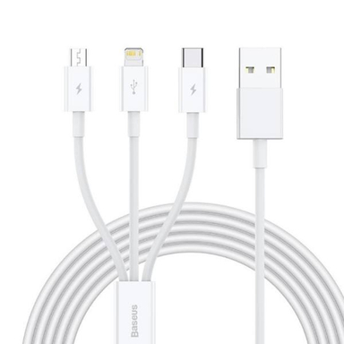 کابل تبدیل USB به microUSB/USB-C /لایتنینگ باسیوس مدل CAMLTYS_02 طول 1.5 متر