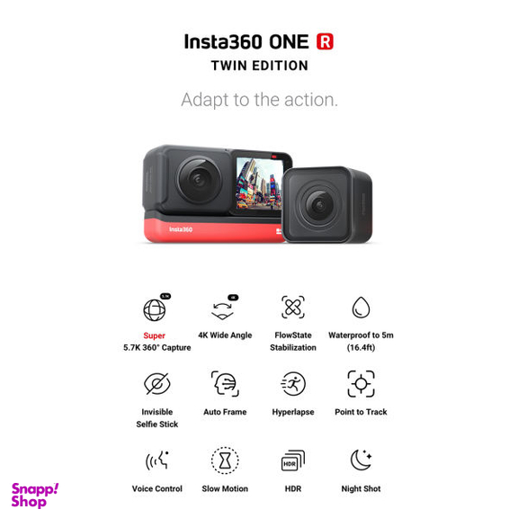 دوربین فیلم برداری ورزشی اینستا 360 مدل ONE R Twin Edition به همراه لوازم جانبی پلوز