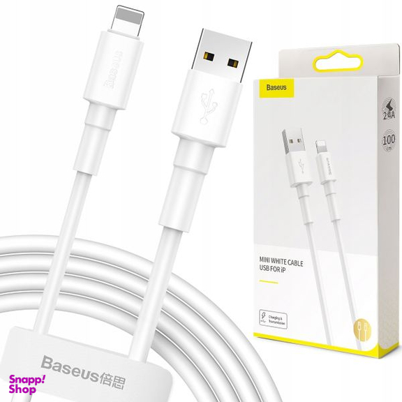 کابل تبدیل USB به لایتنینگ باسیوس مدل MINI WHITE طول 1 متر