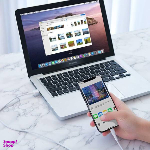 کابل تبدیل USB به لایتنینگ باسیوس مدل MINI WHITE طول 1 متر