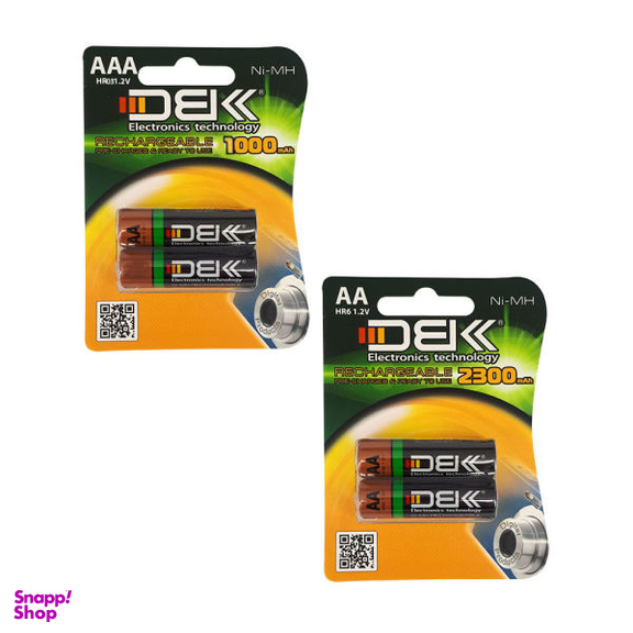 باتری قلمی و نیم قلمی قابل شارژ دی بی کی مدل 1000 HR6 2300mAh/HR03 بسته 4 عددی