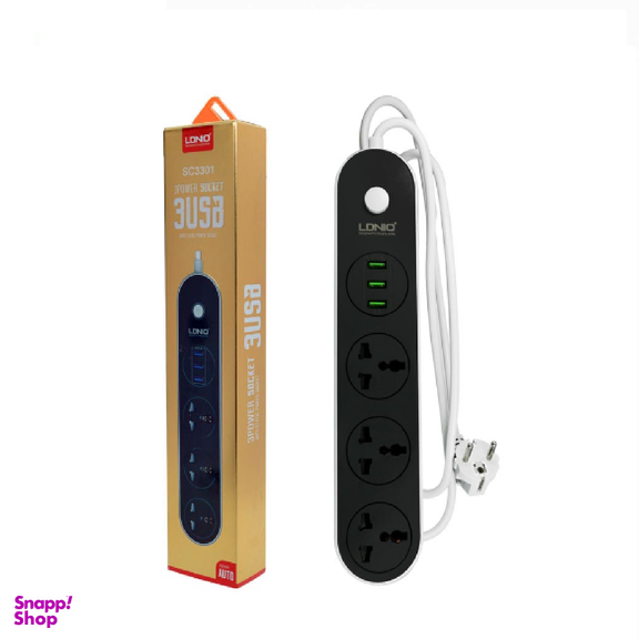 سه راهی برق و شارژ USB الدینیو (Ldnio) مدل SC3301