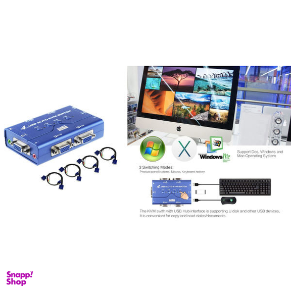 سوییچ VGA KVM چهار پورت USB کی نت پلاس مدلKPU624