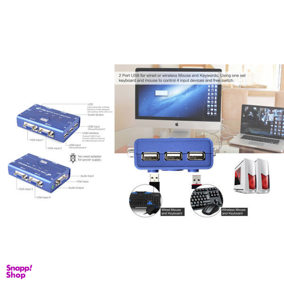 سوییچ VGA KVM چهار پورت USB کی نت پلاس مدلKPU624