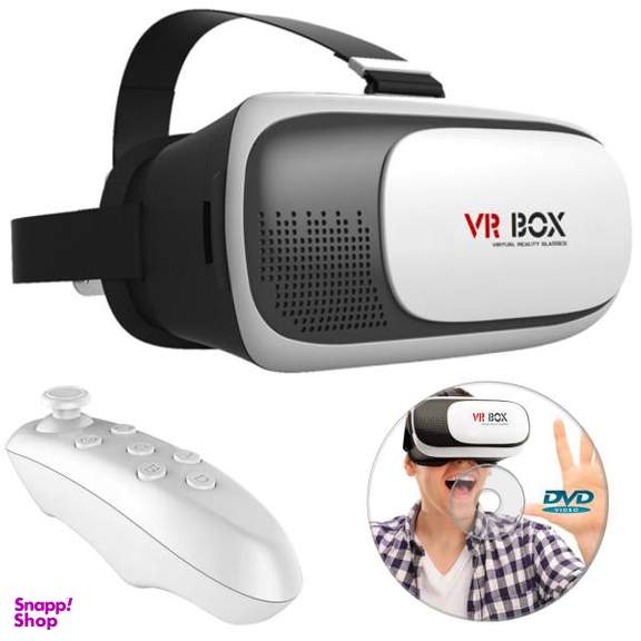 هدست واقعیت مجازی وی آر باکس مدل VR Box 2 به همراه ریموت کنترل بلوتوث و DVD نرم افزار و USB LED هدیه