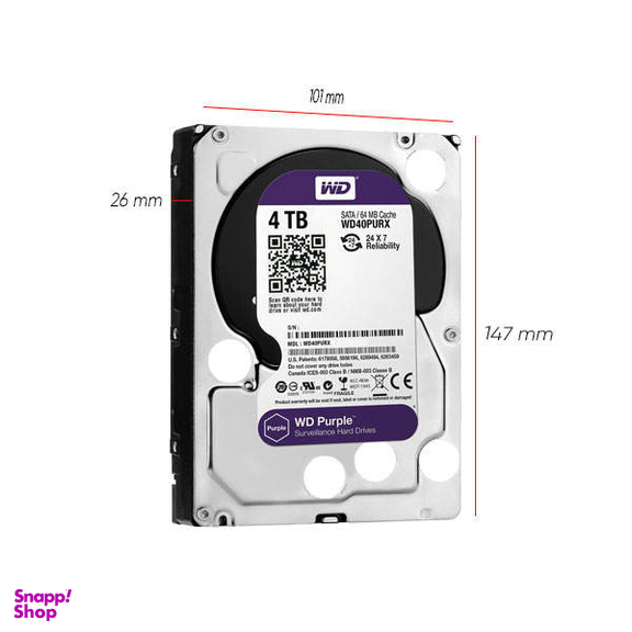 هارد دیسک اینترنال وسترن دیجیتال مدل WD05PURX ظرفیت 500 گیگابایت