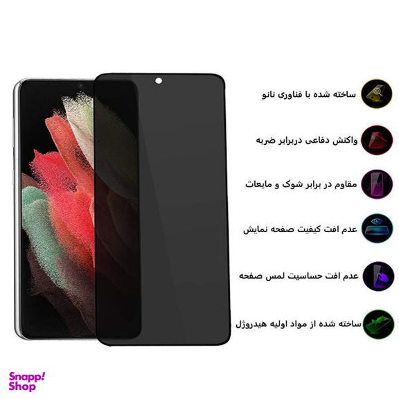 محافظ صفحه نمایش حریم شخصی بوف مدل Sp03 مناسب برای گوشی موبایل سامسونگ Galaxy S21 Ultra