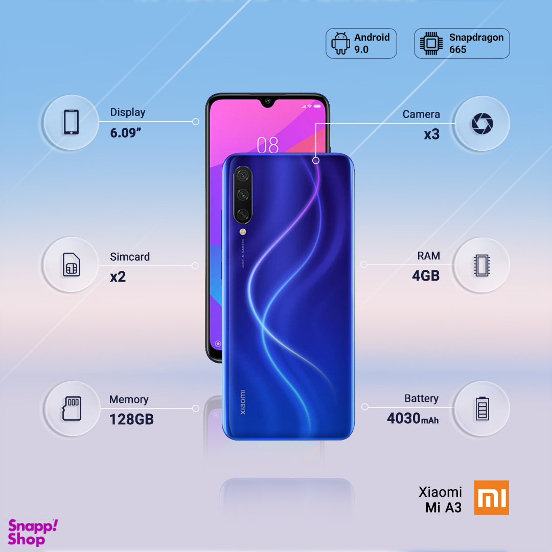 خرید و قیمت گوشی موبایل شیائومی مدل Mi A3 M1906F9SH ظرفیت 128GB رم 4GB