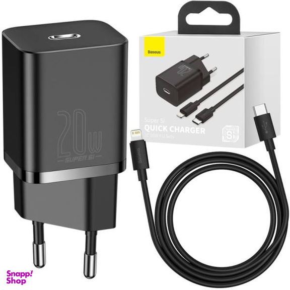 شارژر دیواری بیسوس مدل TZCCSUP-B02 به همراه کابل تبدیل لایتنینگ