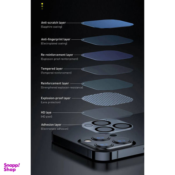 محافط لنز دوربین بیسوس مدل Lens Film مناسب برای گوشی موبایل اپل IPhone 13 Pro Max / 13 Pro بسته دو عددی