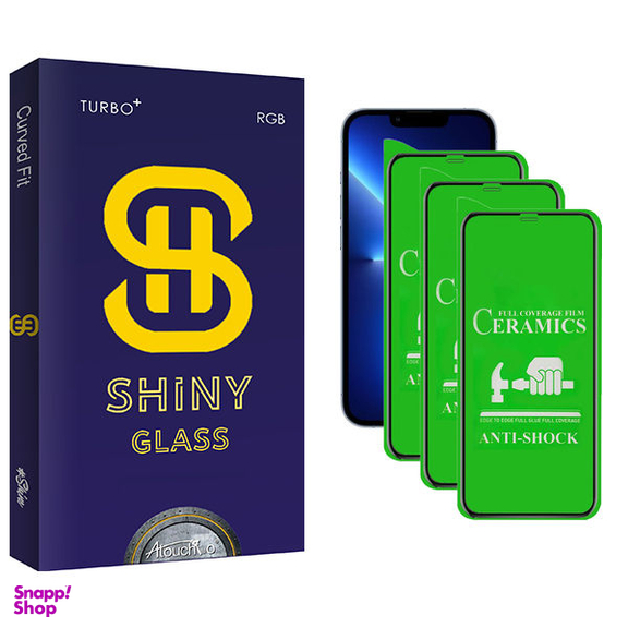 محافظ صفحه نمایش سرامیکی آتوچبو مدل Shiny Glass مناسب برای گوشی موبایل اپل iPhone 13 Pro Max بسته سه عددی